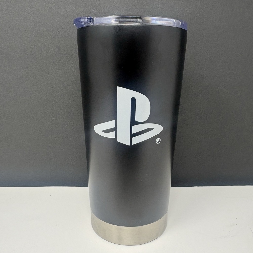 PlayStation Logo 20 oz Stainless Steel Insulated Tumbler Travel Mug Black